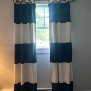 Pottery Barn Kids Blue and White Curtains Modern Accents